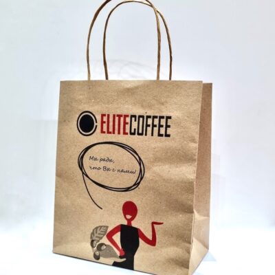 Пакет бумажный ELITECOFFEE крафтовый с ручками №1