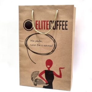 Пакет бумажный ELITECOFFEE крафтовый с ручками №3