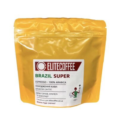 Кофе ELITECOFFEE Brazil Super в зернах 250 г