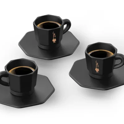 Набір чашок BIALETTI 8-FACES CUPS TOTAL BLACK 4 шт